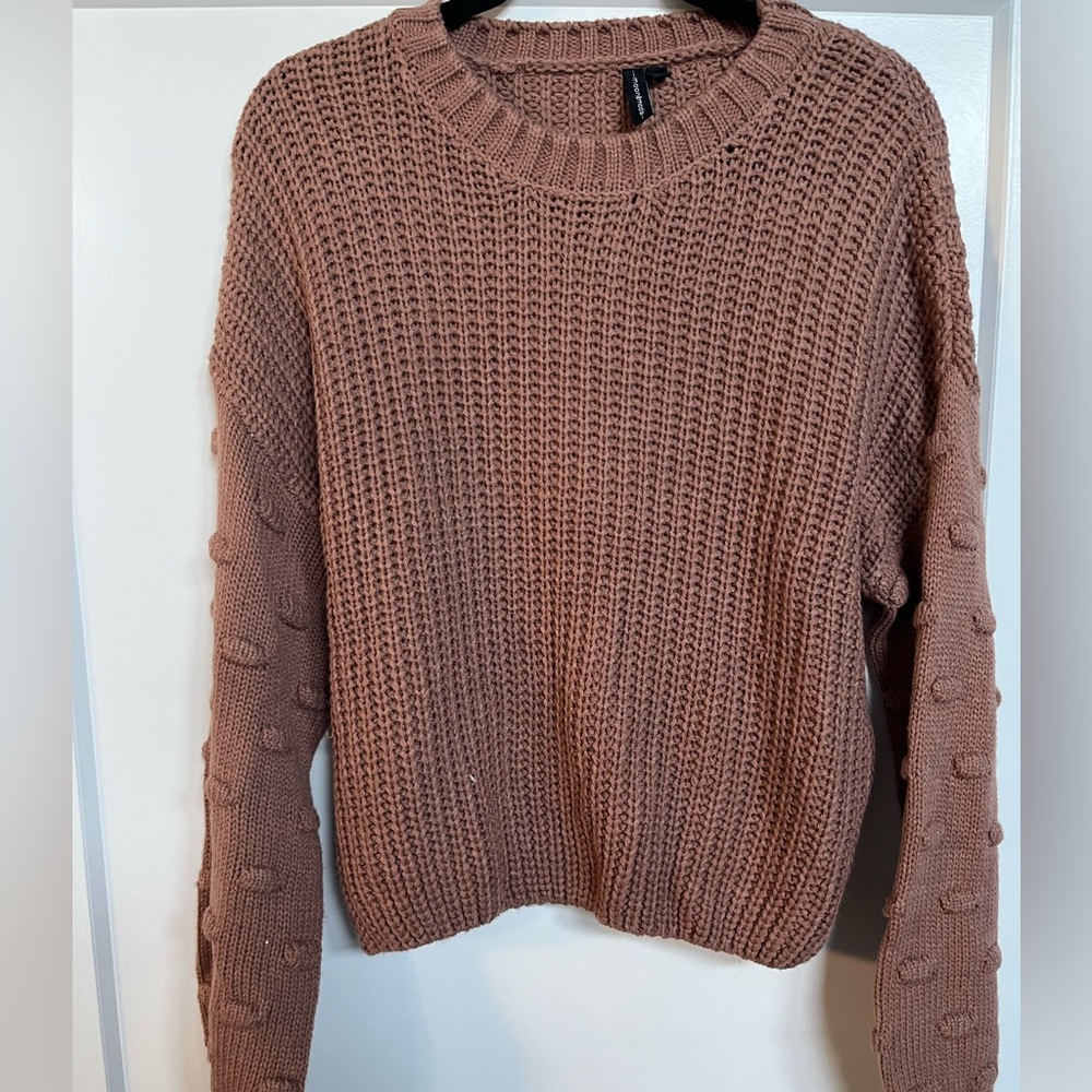 moon & madison Textured Knit Sweater - Brown